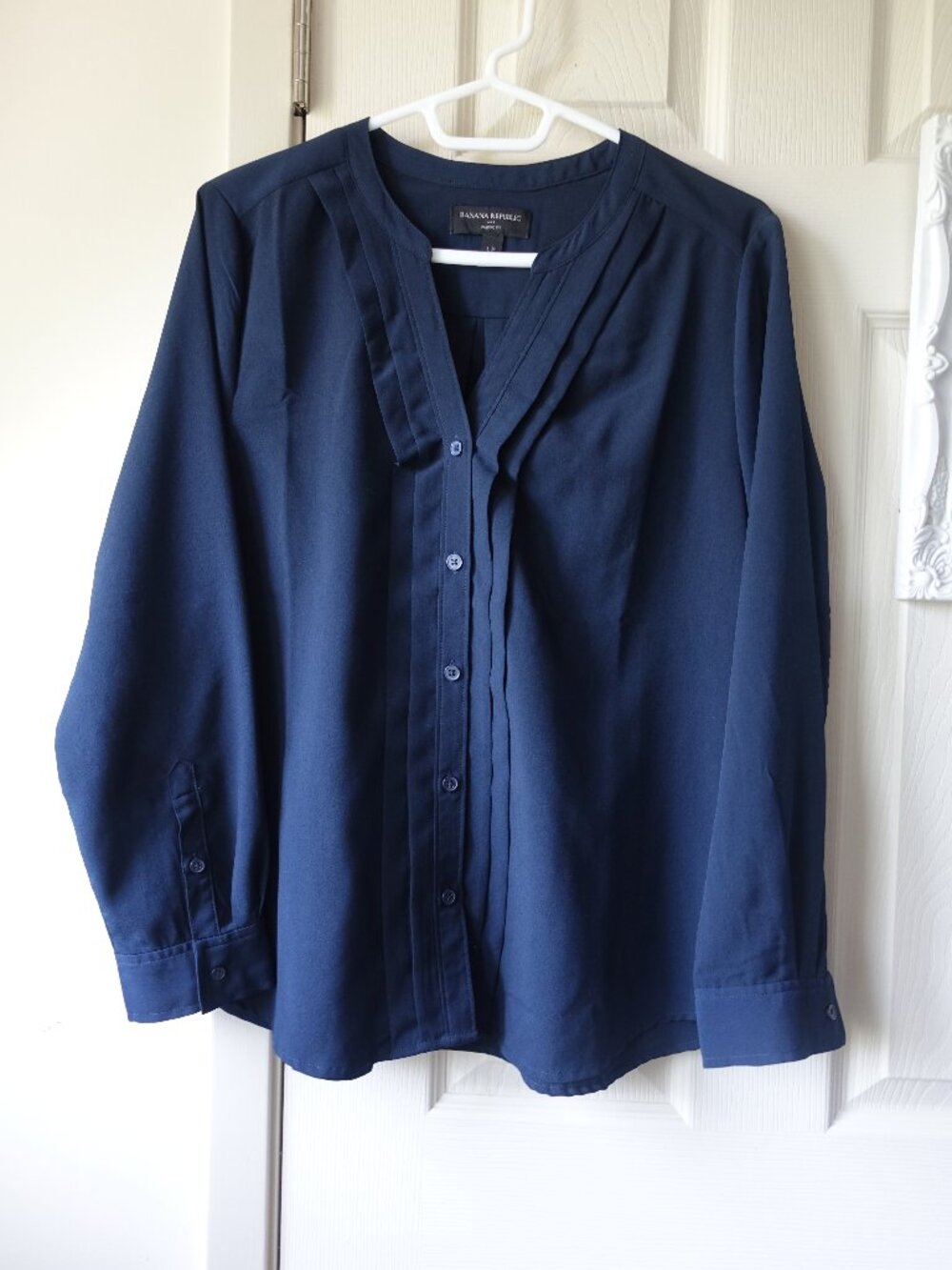 Banana Republic Navy Blue Button Front Blouse